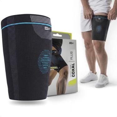 Imagem de Coxal Compressão Protetor Suporte Coxa Perna Antiderrapante Treino Cor