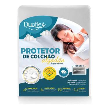 Imagem de Protetor de Colchão Solteiro King Impermeável Malha Algodão Duoflex  1