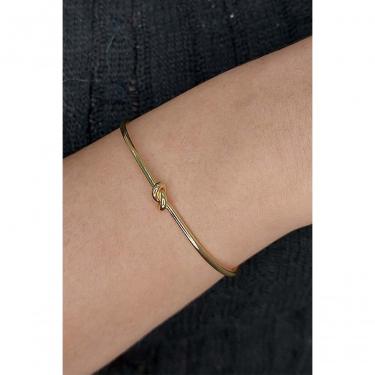Imagem de Bracelete Floratta Joias Fino com Nó Banhado em Ouro 18K 15CM Dourado Hipoalergênico Ní...