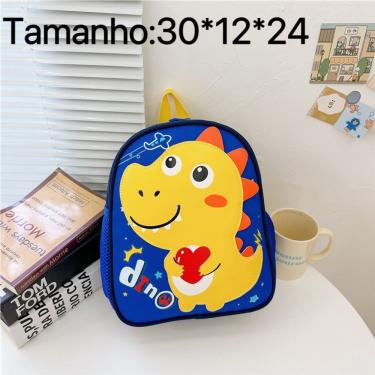 Imagem de Mochila Infantil Escolar OEM Dinossauro 050 Amarelo com Estampa Temática e Alças Ajustá...