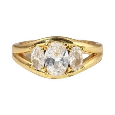 Imagem de Anel De Noivado E Casamento Feminino Em Prata Esterlina 925 Com Superf