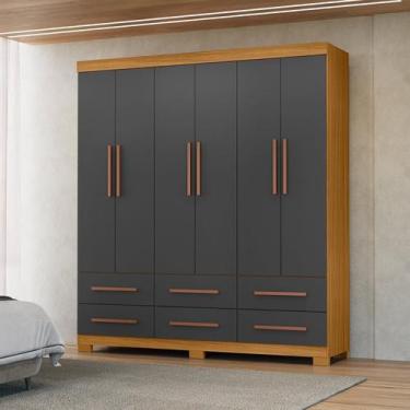 Imagem de Guarda-Roupa Casal 6 Portas 6 Gavetas com Pés Milano - Incorplac