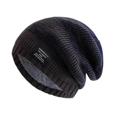 Imagem de Gorro De Inverno Unissex Com Forro De Pelúcia, Boné Tricotado Estilo S