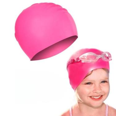 Imagem de Touca De Natacao Silicone Impermeavel Tamanh Unico Lisa Rosa - Sun Way