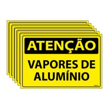 Imagem de Combo 6 Placas De Sinalização Atenção Vapores De Alumínio 30x20 Ecom I
