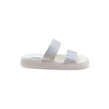 Imagem de Sandalia Feminina Moleca Macia Flatform Confortável, 37, Branco off