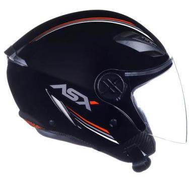 Imagem de Capacete Moto Aberto Asx City Air Solid Preto Brilhante -, 58/M (57-58