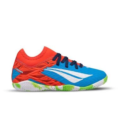 Imagem de TENIS FUTSAL PENALTI RX LOCKER KIDS - infantil - azul e laranja, Azm, 