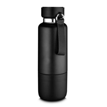 Imagem de Garrafa em Inox Porta Comprimidos Parede Dupla 500ml Com Copo Preta - 