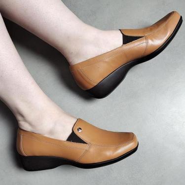 Imagem de Sapato Feminino Super Conforto Firezzi Scarpin Slip On, 36, Caramelo