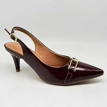 Imagem de Scarpin Feminino Vizzano Sapato Salto Baixo Elegante 1185.1152, Dark c