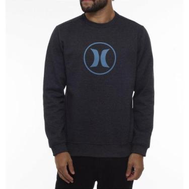 Imagem de Moletom Hurley Careca Circle Icon W23 Masculino Mescla Preto, Tundora,