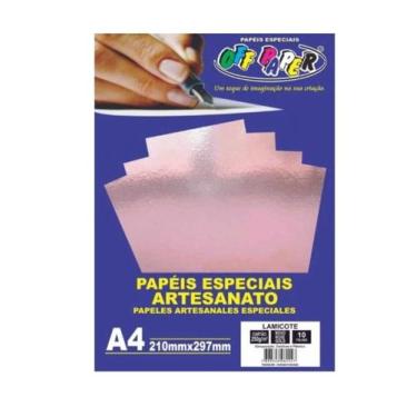 Imagem de Papel Lamicote A4 250g 10fls Convites Letras 3d Rose Gold - OFF PAPER