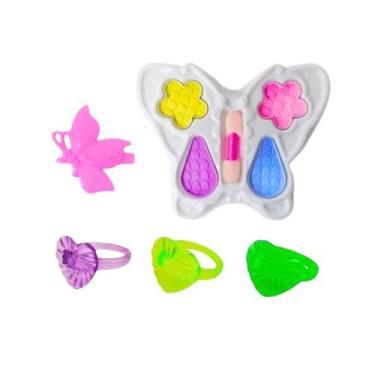 Imagem de kit maquiagem infantil mini com sombras colorido brinquedo infantil le