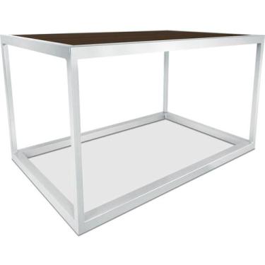 Imagem de Mesa De Centro Goldin Retangular Para Sala Decoração Branco/Villandry 