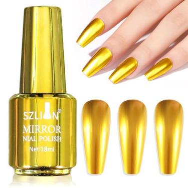 Imagem de Esmalte Szlion Mirror Dourado Gorgeous Reflective 18ml