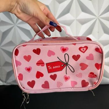 Imagem de Necessaire personalizada com frase bolsa multiuso para maquiagem viage