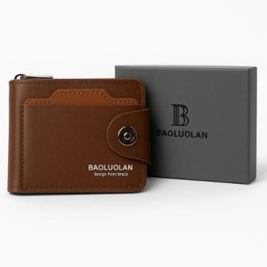 Imagem de Carteira Masculina Com Porta Cartão Bolso Interno Com Zíper Perfeita P