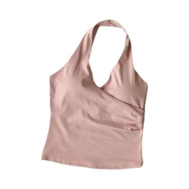 Imagem de Top De Yoga E Fitness Feminino Sexy Com Decote Em V E Alças Cruzadas, 