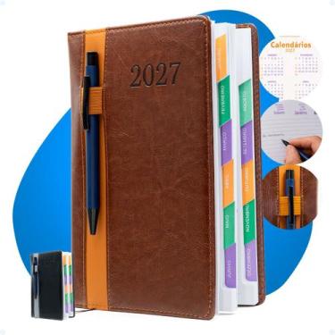 Imagem de Agenda Executiva 2027 Planner Diário Anual Mensal Capa Couro - Hxt, Ma