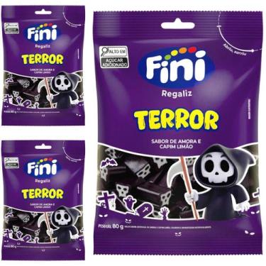 Imagem de KIT 3 Pacotes Regaliz Terror Fini Sem Glúten 80g