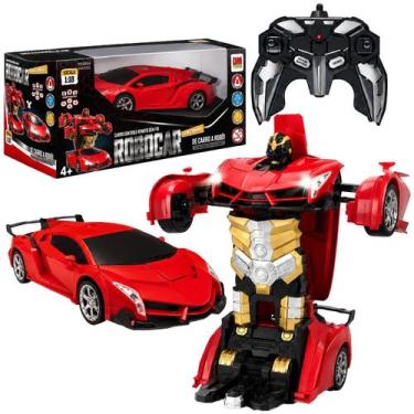 Imagem de Carrinho Com Transformação Vira Robô Com Controle Remoto Bateria Recar