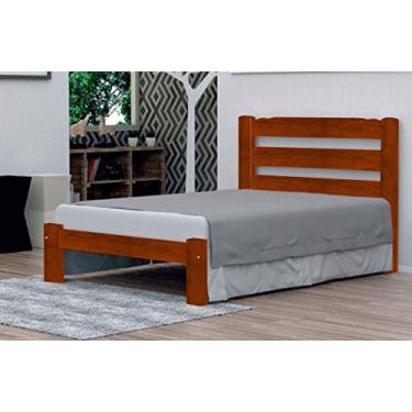 Imagem de Cama de Casal Londres de Madeira Maciça Angelim Pedra/Tauari - Cor Mel