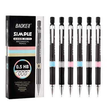 Imagem de lápis de empurrar automático tipo 0,5 mm com borracha, pacote com 12