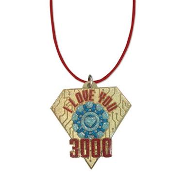 Imagem de Paródia de filme de reator de coração de metal Hat Shark I Love You 3000 - pingente de metal esmaltado com cordão de 49,5 cm