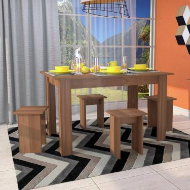 Imagem de Conjunto de Mesa 120cm com 4 Bancos - Montana