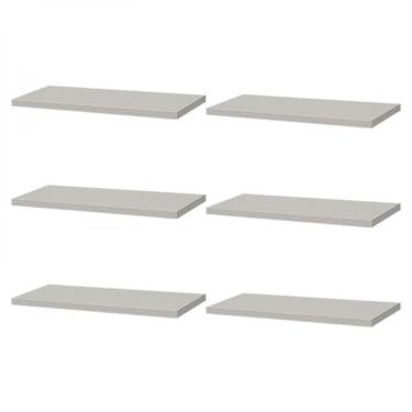 Imagem de Kit 6 Prateleiras 40 x 15cm Branca Suporte Invisível