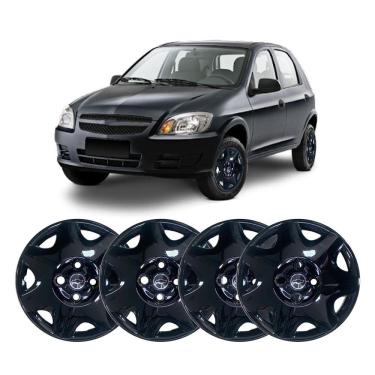 Imagem de Calota Aro Grid 13 Modelo Gm Celta 1999 2000 2001 2002 2003 2004 2005 2006 2007 2008 2009 2010 2011 Black Piano Jogo