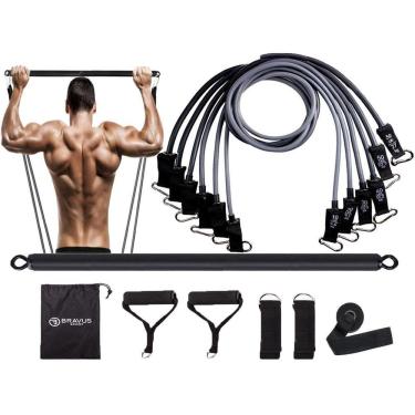 Imagem de Kit Tubing Extreme Pro 95Kg Com Barra De Exercício Bravus
