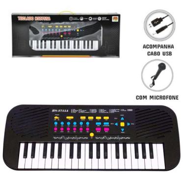 Teclado musical Infantil c/ microfone Mini 44 Teclas Profissional Turbinho  - Teclado Infantil - Magazine Luiza