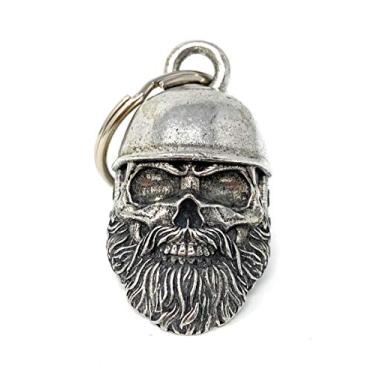 Imagem de Acessório de sino de motociclista capacete caveira ou chaveiro para sorte