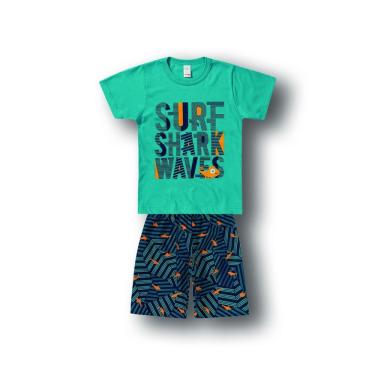 Imagem de Conjunto Infantil Masc Surf Shark Azul - Marisol Play