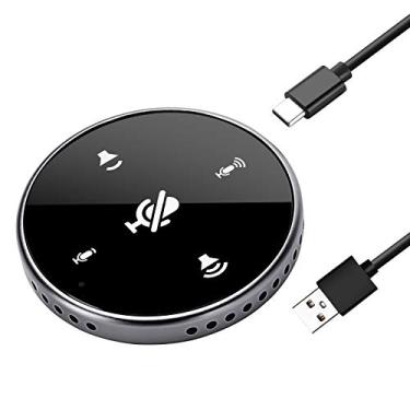Imagem de Microfone de conferência USB atualizado com alto-falante, microfone omnidirecional para laptop com sensor de toque para silenciar/volume, para reuniões de zoom, Skype, chamadas VoIP, entrevistas,