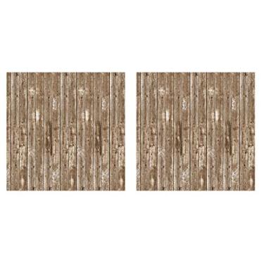 Imagem de Beistle Cenário de madeira para tapume celeiro acessórios de festa 2 peças, decoração de aniversário, fundo da cabine fotográfica, 10 x 76 m, marrom/branco