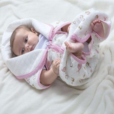 Imagem de Cobertor Baby Sac Jolitex Saco De Dormir Bebê Berço Algodão Rosa