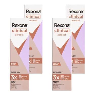 Imagem de Kit 4 Und Desodorante Aerosol Rexona Extra Dry Clinical 91G