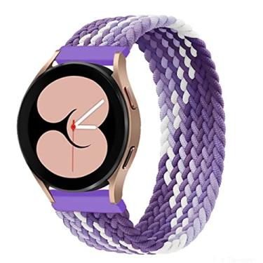Imagem de Pulseira de relógio de 20 mm, trançada Solo Loop compatível com Samsung Galaxy Watch 5/5 Pro/4/4 Classic/3 41 mm/Active 2/Active para Amazfit BIP/GTR 42 mm/GTS/2/2e/3 para Huawei Watch GT/2/2e/pro 42 mm