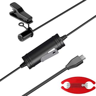 Imagem de Microfone Lavalier Velikon para dispositivos Android com conector USB tipo C funciona com tablets Samsung Galaxy Smartphones e microfone de lapela com clipe de transmissão omnidirecional