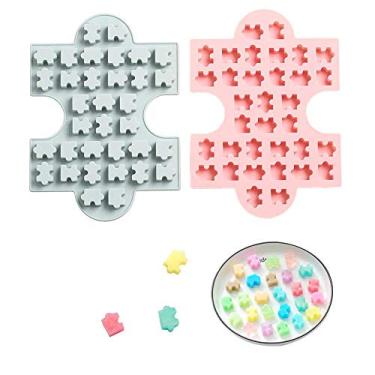 Imagem de 2 peças de moldes de silicone para doces e quebra-cabeças, molde de quebra-cabeça de silicone para bombas de gordura de chocolate, amostras de cera, bandejas de cubos de gelo de resina epóxi