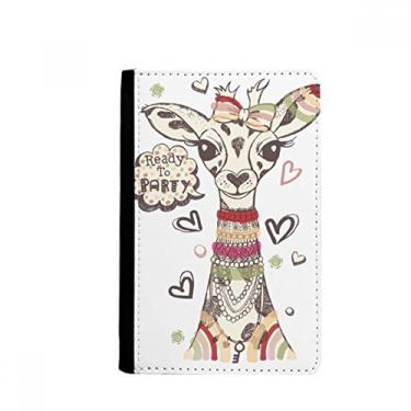 Imagem de Girafa Cartoon Animal Colorido Porta Passaporte Notecase Burse Carteira Capa Cartão Bolsa, Multicolor