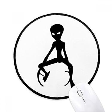 Imagem de DIYthinker Universo e Alienígena Mouse Pad Desktop Office Tapete redondo para computador
