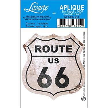Imagem de Aplique MDF e Papel Litoarte 8 cm - Modelo APM8-361 Route 66