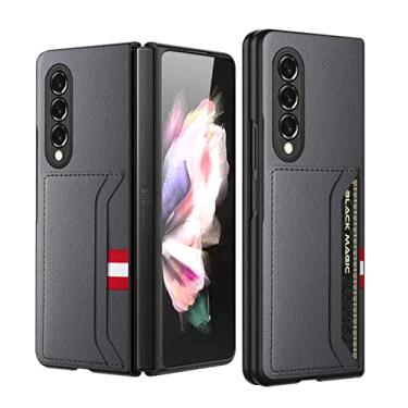 Imagem de Capa de couro fosco antiderrapante para Samsung Galaxy Z Fold 3 4 Fold3 Fold4 5G Zfold4 Fold2 Fold 2 Telefone à prova de choque, cinza, para galaxy Z Fold 2