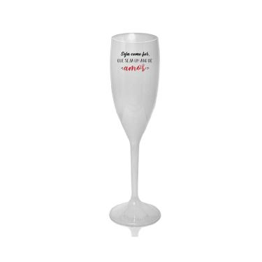 Imagem de Taça Champagne Branca Personalizada Seja como for...