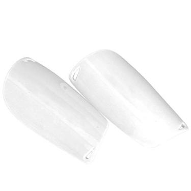 Imagem de Junlucki Caneleiras duráveis, caneleiras respiráveis, leves para futebol (branco, M)