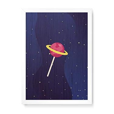 Imagem de Arte Maníacos Quadro Decorativo em Madeira Mundolito - 23x16,25cm (Moldura caixa em laca branca)